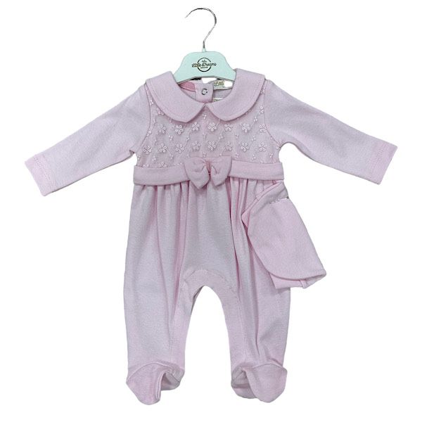 Pink Little Dreams Peterpan Collar Sleepsuit Set 0 9M