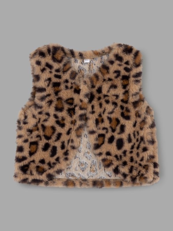 Leopard print hotsell fur gilet